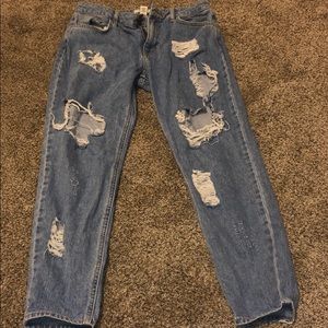 Blue, Ripped, Boyfriend Jeans